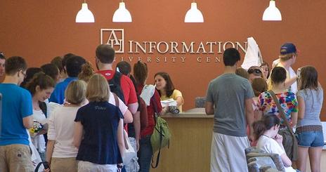 Students at Information Desk